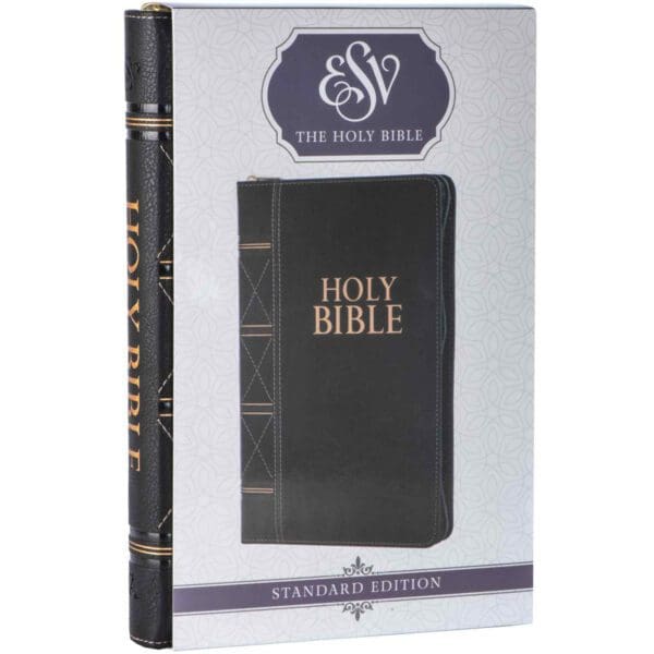 ESV Black Faux Leather Standard Bible Thumb Indexed With Zip - Image 27