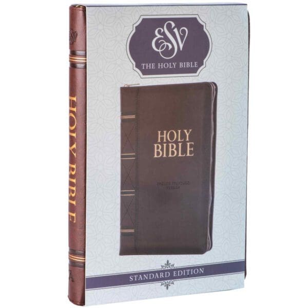 ESV Dark Brown Faux Leather Standard Bible Thumb Indexed With Zip - Image 19