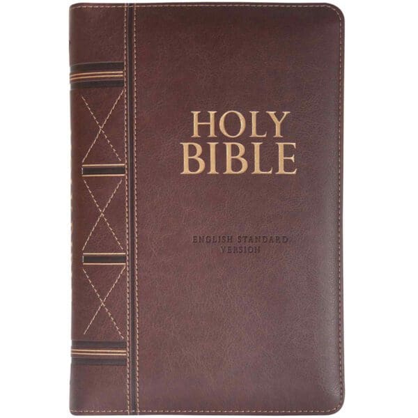 ESV Dark Brown Faux Leather Standard Bible Thumb Indexed With Zip - Image 17
