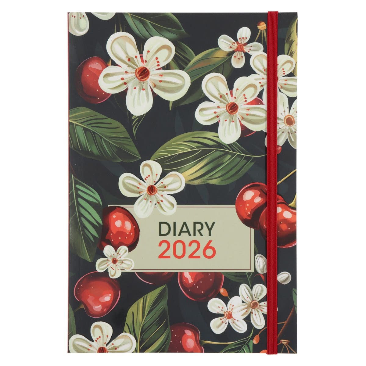 9781776477531_front 2026 A5 Diary - Daily Planner - Cherries and Blossoms - Paperback - Image 1