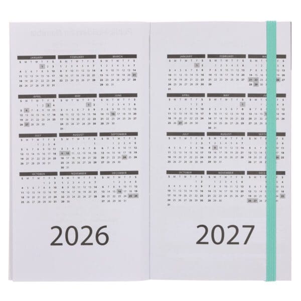2026 Pocket Diary - Daily Planner - Black and Green - Paperback - Image 4