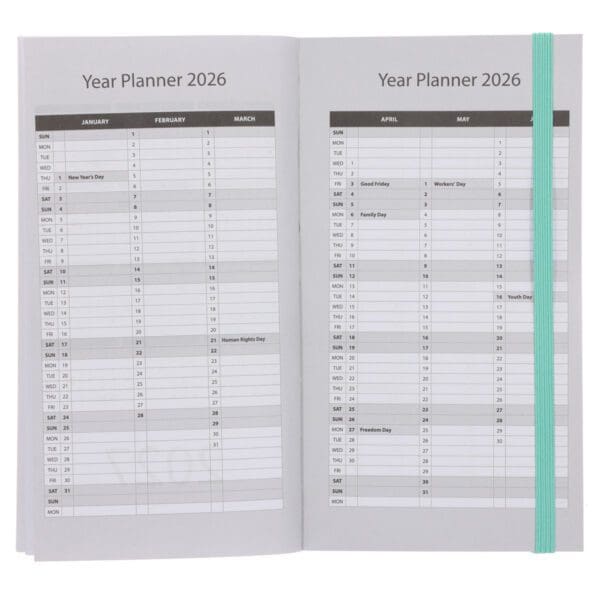 2026 Pocket Diary - Daily Planner - Black and Green - Paperback - Image 5