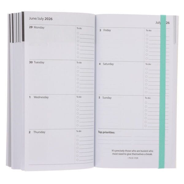 2026 Pocket Diary - Daily Planner - Black and Green - Paperback - Image 7