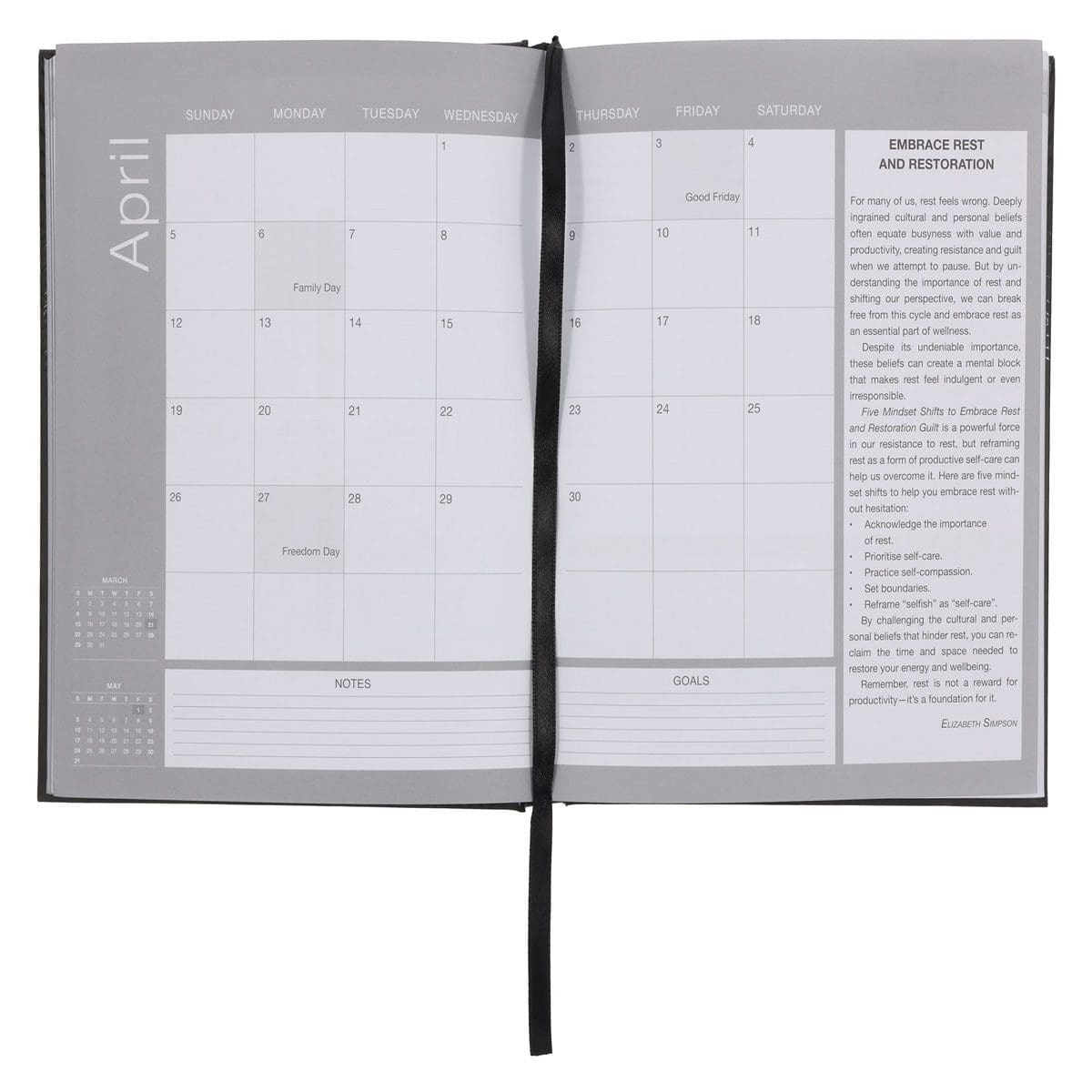 9781776477654_feature4 2026 A5 Business Diary - Daily Planner - Contour Lines - Hardcover - Image 6