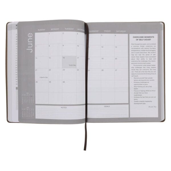 2026 A4 Business Diary - Daily Planner - Architecture Lines Brown - Imitation Leather - Image 6