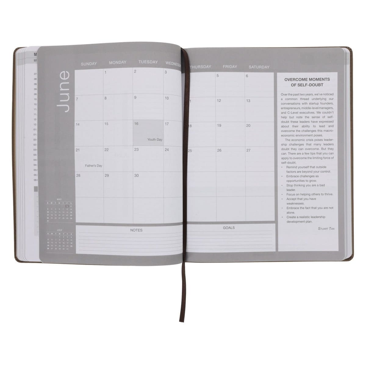 9781776477661_feature4 2026 A4 Business Diary - Daily Planner - Architecture Lines Brown - Imitation Leather - Image 6