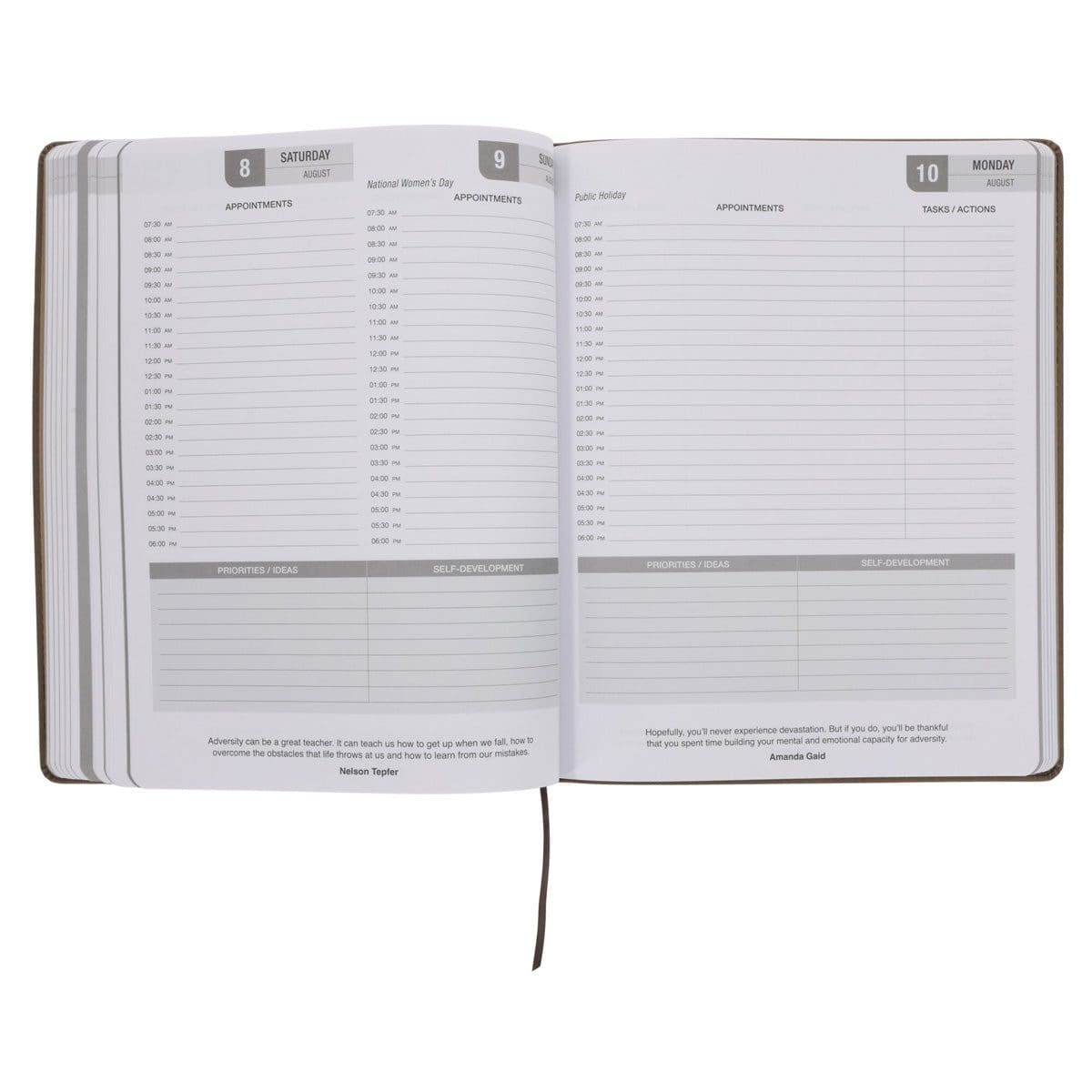 9781776477661_feature5 2026 A4 Business Diary - Daily Planner - Architecture Lines Brown - Imitation Leather - Image 7