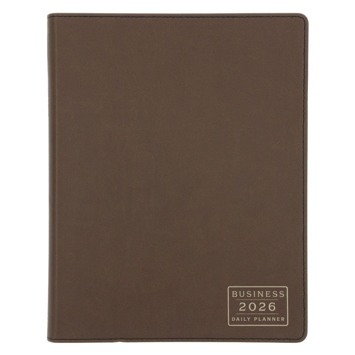 9781776477661_front 2026 A4 Business Diary - Daily Planner - Architecture Lines Brown - Imitation Leather - Image 1