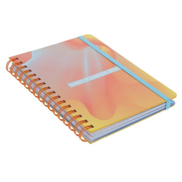 2026 A5 Diary - Daily Planner - Yellow and Orange - Wirebound - Image 3
