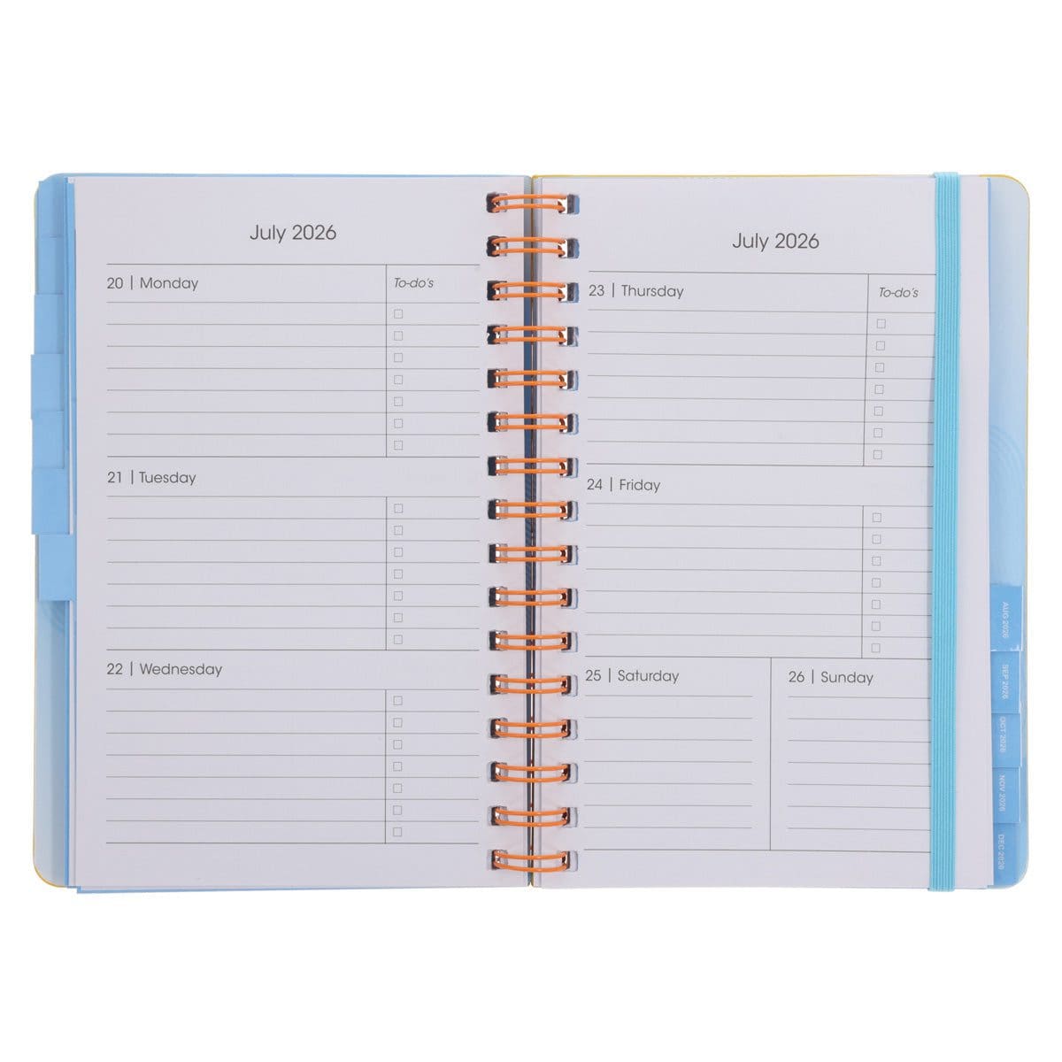 9781776477890_feature5 2026 A5 Diary - Daily Planner - Yellow and Orange - Wirebound - Image 7