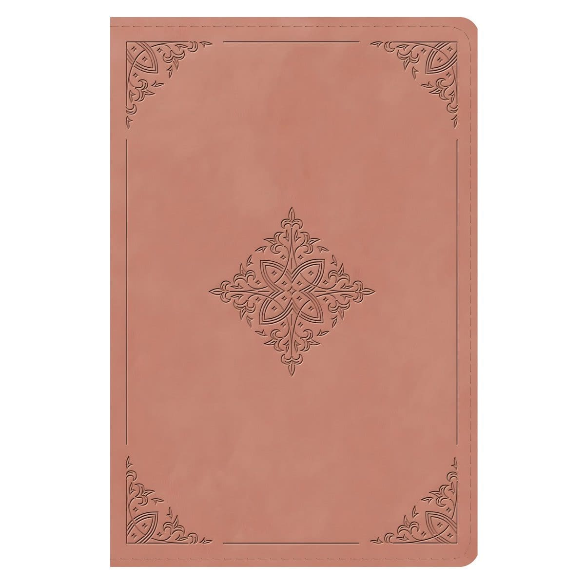9798874900274_front ESV Blush Rose Fleur-De-Lis Design Imitation Leather Personal Size Study Bible  - Image 1
