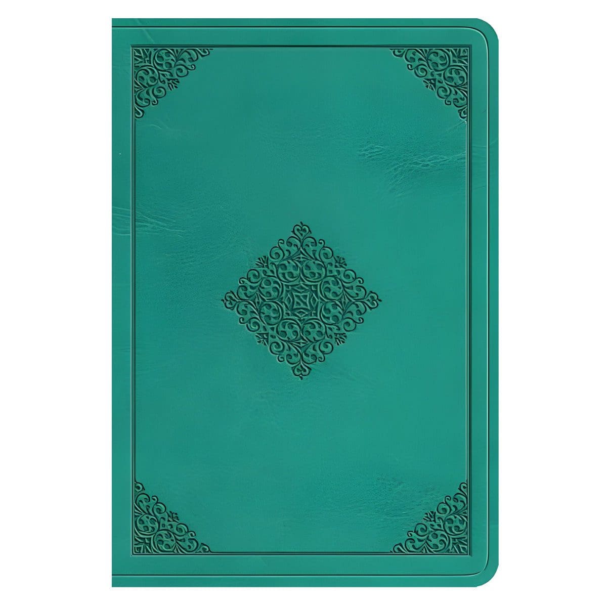 9798874903046_front ESV Teal Ornament Design Imitation Leather Value Compact Bible Large Print - Image 1