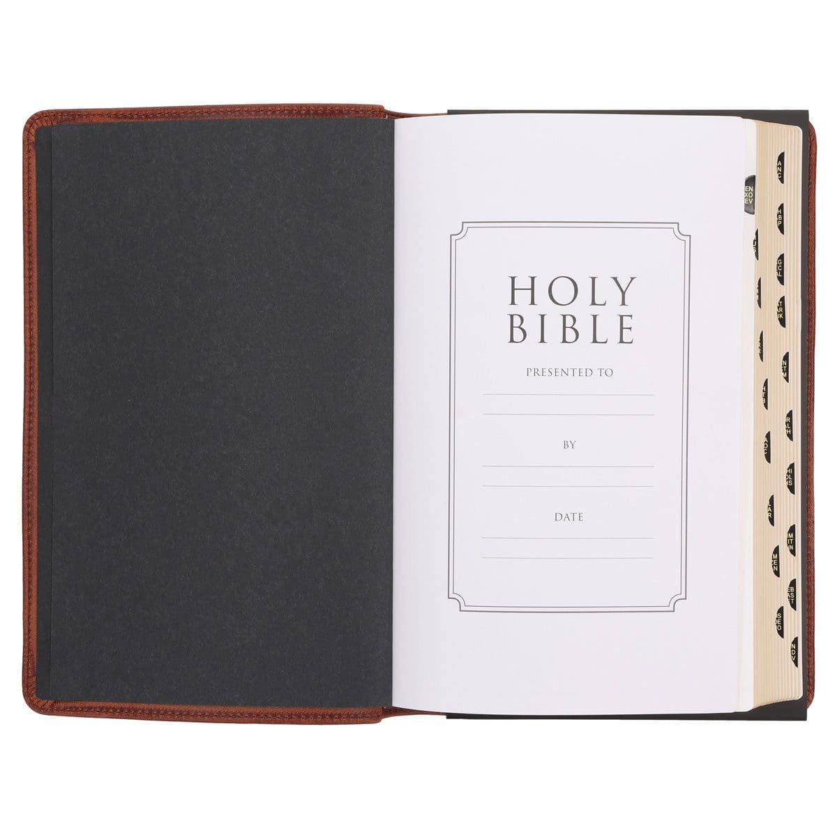 9798896780380_feature1 KJV Brown Genuine Leather Flexcover Deluxe Gift Bible Indexed - Image 3