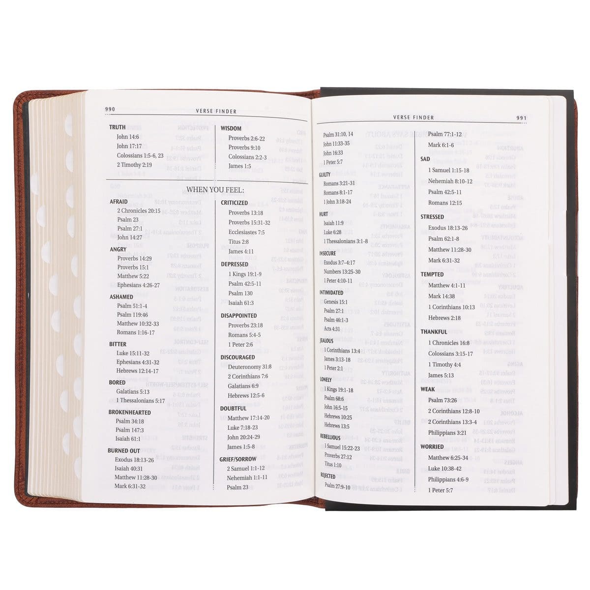 9798896780380_feature2 KJV Brown Genuine Leather Flexcover Deluxe Gift Bible Indexed - Image 4