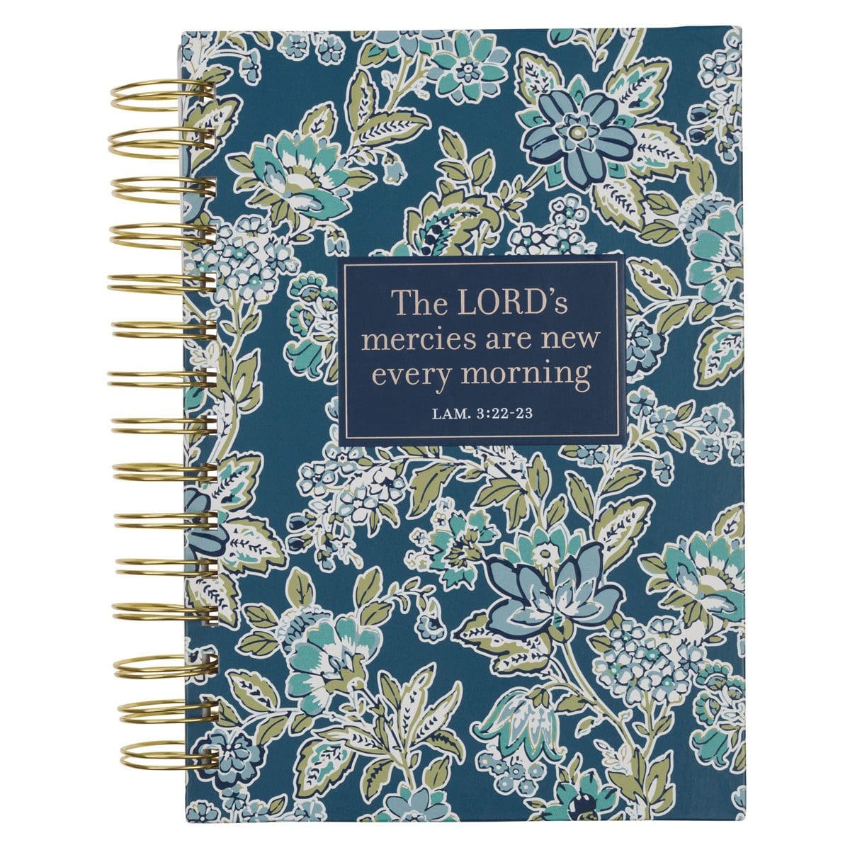 9798896780670_front The Lord's Mercies Are New Every Morning Floral Hardcover Wirebound Journal - Image 1