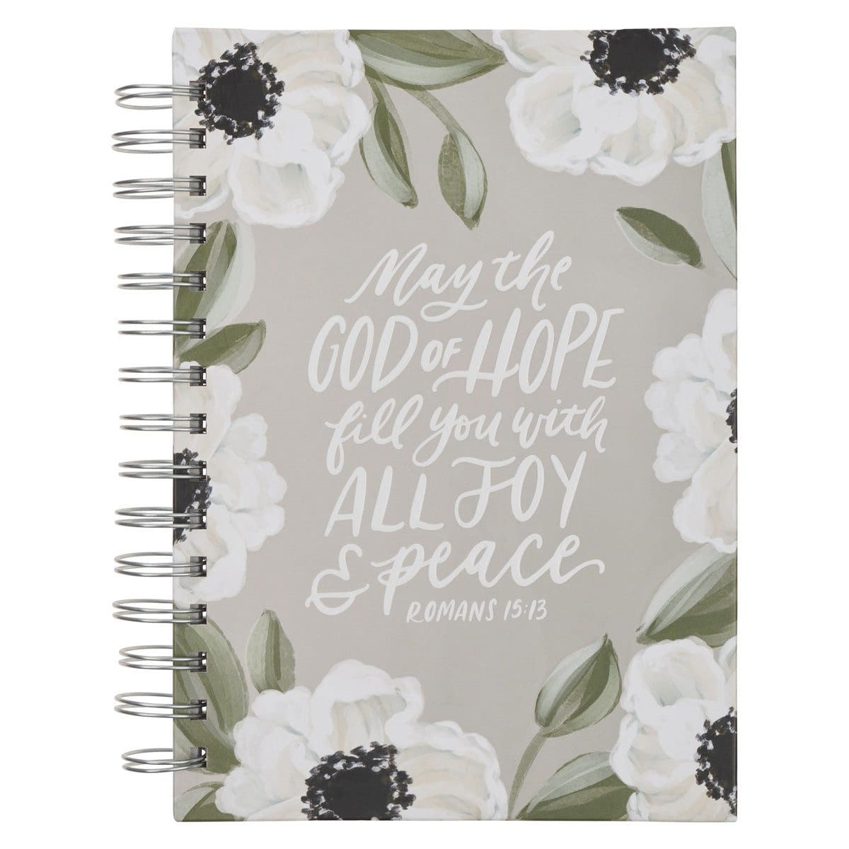 9798896780755_front May the God of Hope Fill You with Joy & Peace Hardcover Wirebound Journal - Image 1