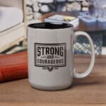 Strong and Courageous No 1 Dad Grey Ceramic Mug - Image 17