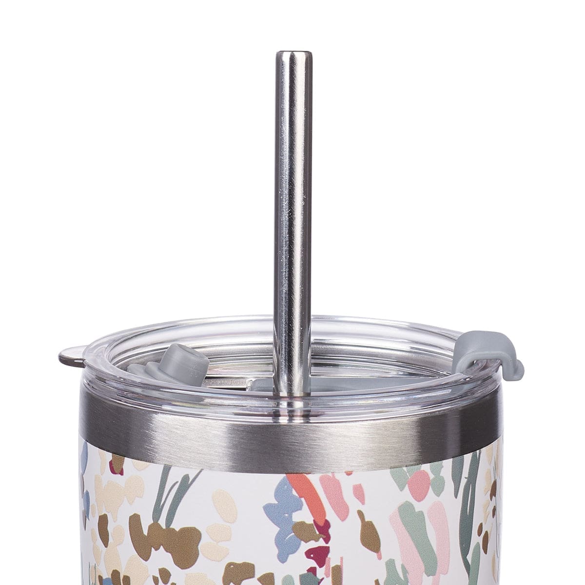 1220000326187_feature1 He Has Made Everything Beautiful In Its Time Floral Stainless Steel Travel Mug with Straw - Image 3