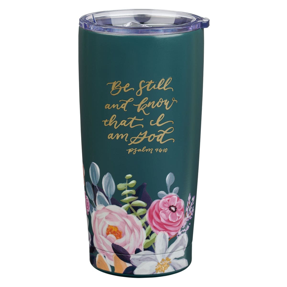 1220000327610_front Be Still and Know That I Am God Stainless Steel Travel Mug - Image 1