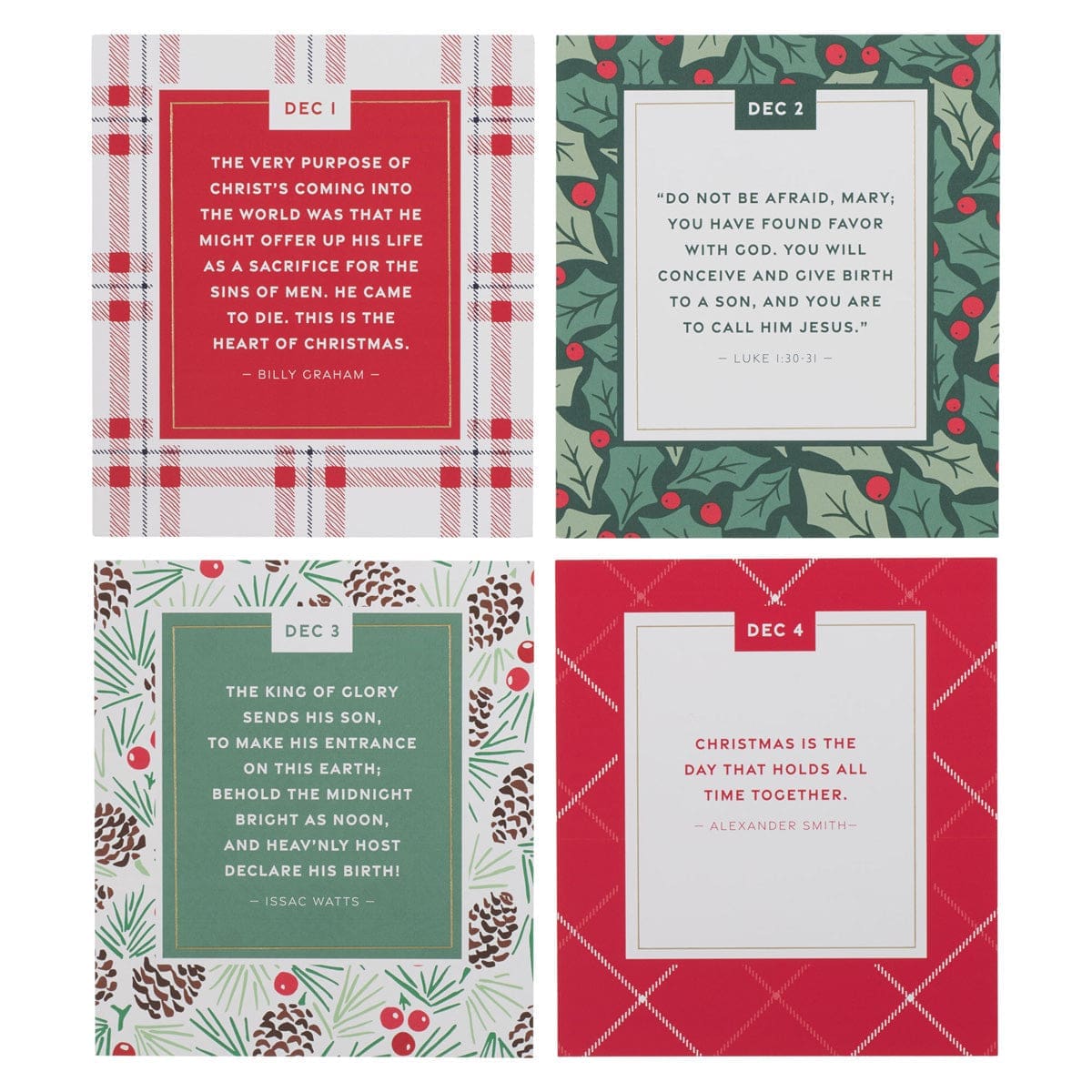 1220000329454_feature2 Christmas Plaid Advent Calendar Card Set with Stand - Image 3