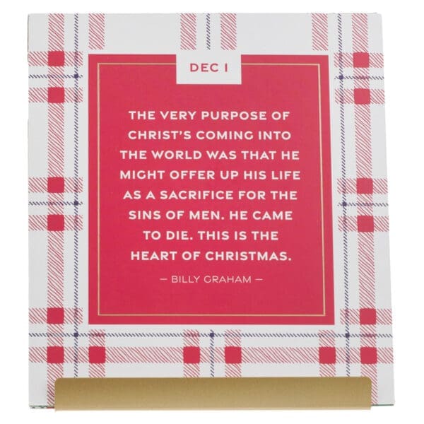 Christmas Plaid Advent Calendar Card Set with Stand - Image 1