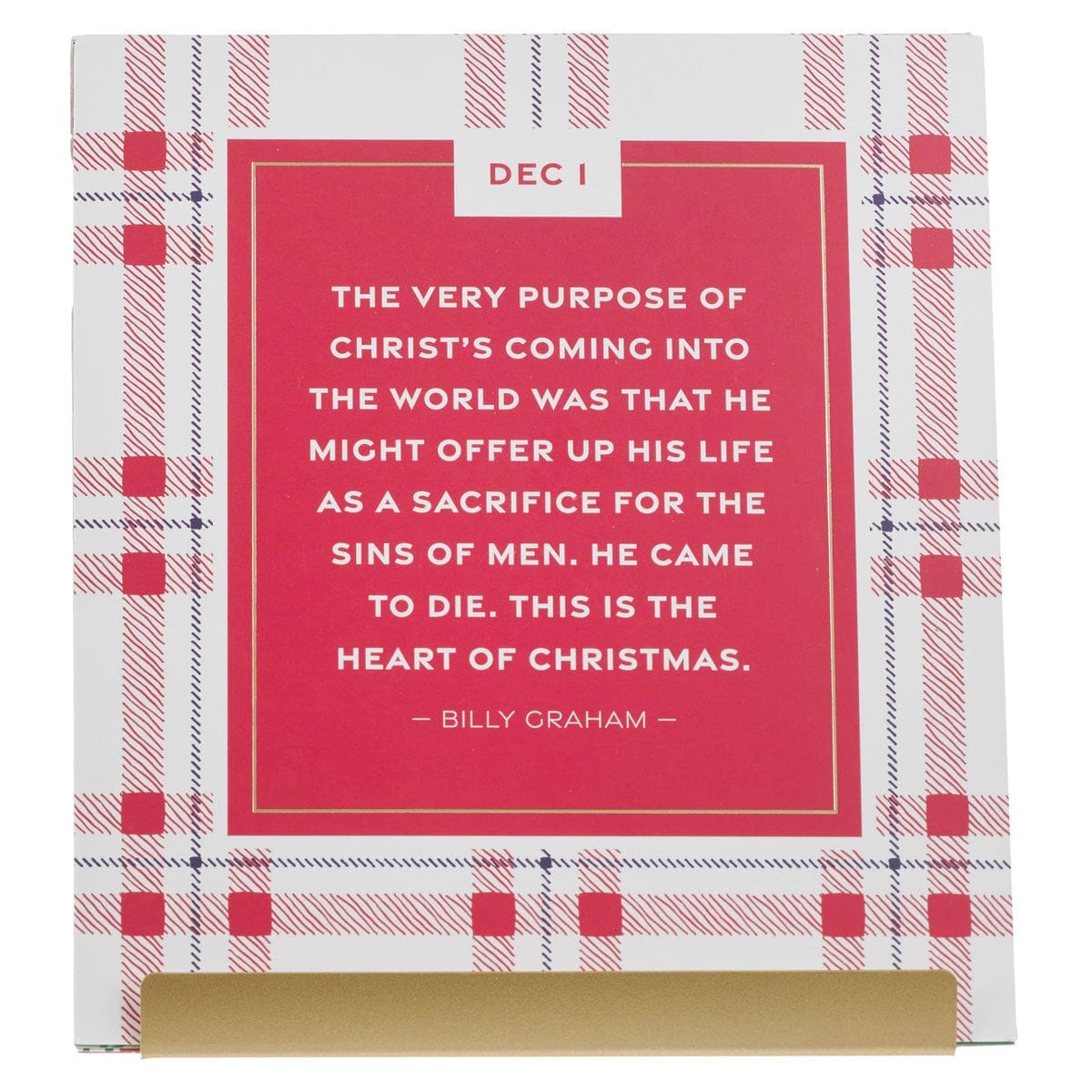 1220000329454_front Christmas Plaid Advent Calendar Card Set with Stand - Image 1