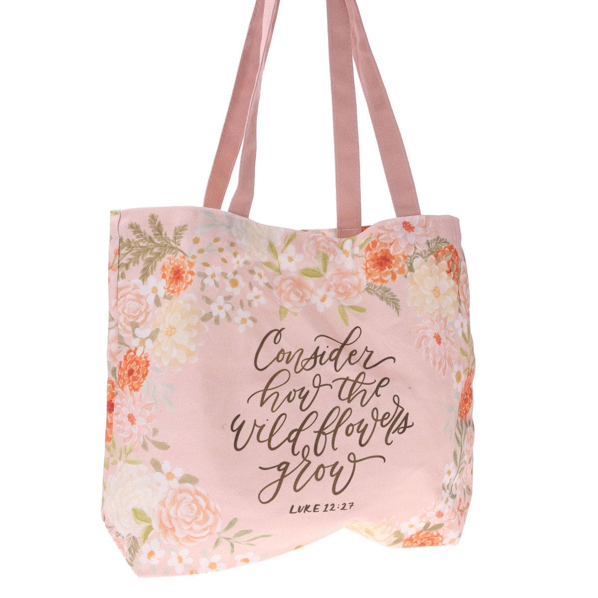 1220000329911_feature1 Consider How the Wildflowers Grow Cotton Canvas Tote Bag - Image 2
