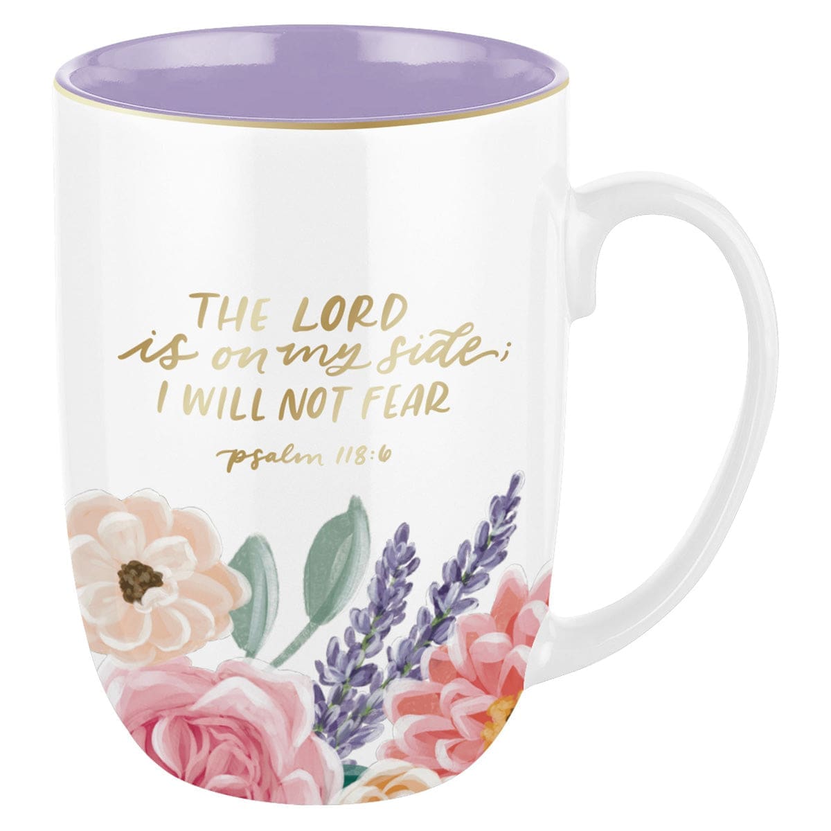 1220000720268_front The Lord Is on My Side I Will Not Fear Ceramic Mug - Image 1