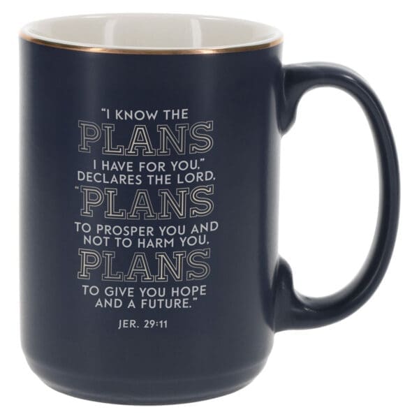 I Know the Plans I Have for You Blue Ceramic Mug - Image 1