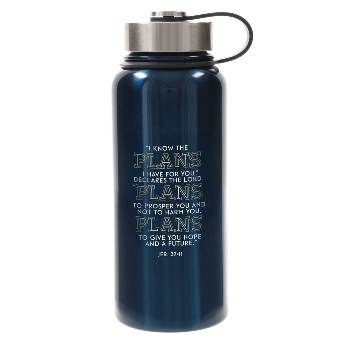 1220000720527_front I Know the Plans I Have for You Stainless Steel Water Bottle - Image 1