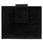Genuine African Leather Gloss Black Wallet With Clip Closure - Image 31