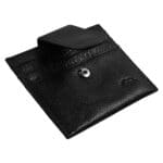 Genuine African Leather Gloss Black Wallet With Clip Closure - Image 33