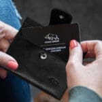 Genuine African Leather Gloss Black Wallet With Clip Closure - Image 35