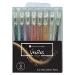 Veritas Eight Piece Mini Glitter Gel Pen Set - Image 6