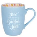 Start Each Day With A Grateful Heart Blue Ceramic Mug - Image 10