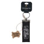 With God All Things Are Possible Genuine Leather Key Ring - Image 4