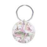 Strong and Courageous Metal and Faux Leather Key Ring - Image 8