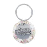 Strong and Courageous Metal and Faux Leather Key Ring - Image 7