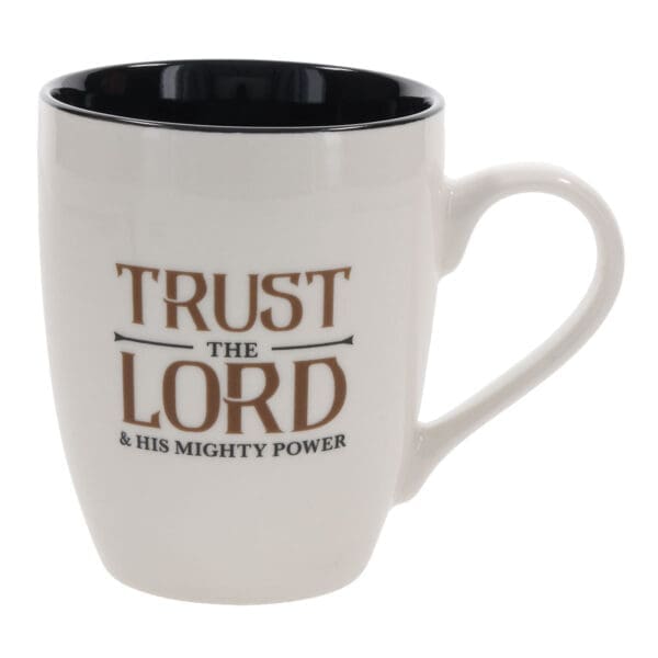 Trust the Lord and His Mighty Power Ceramic Mug with Black Interior - Image 1