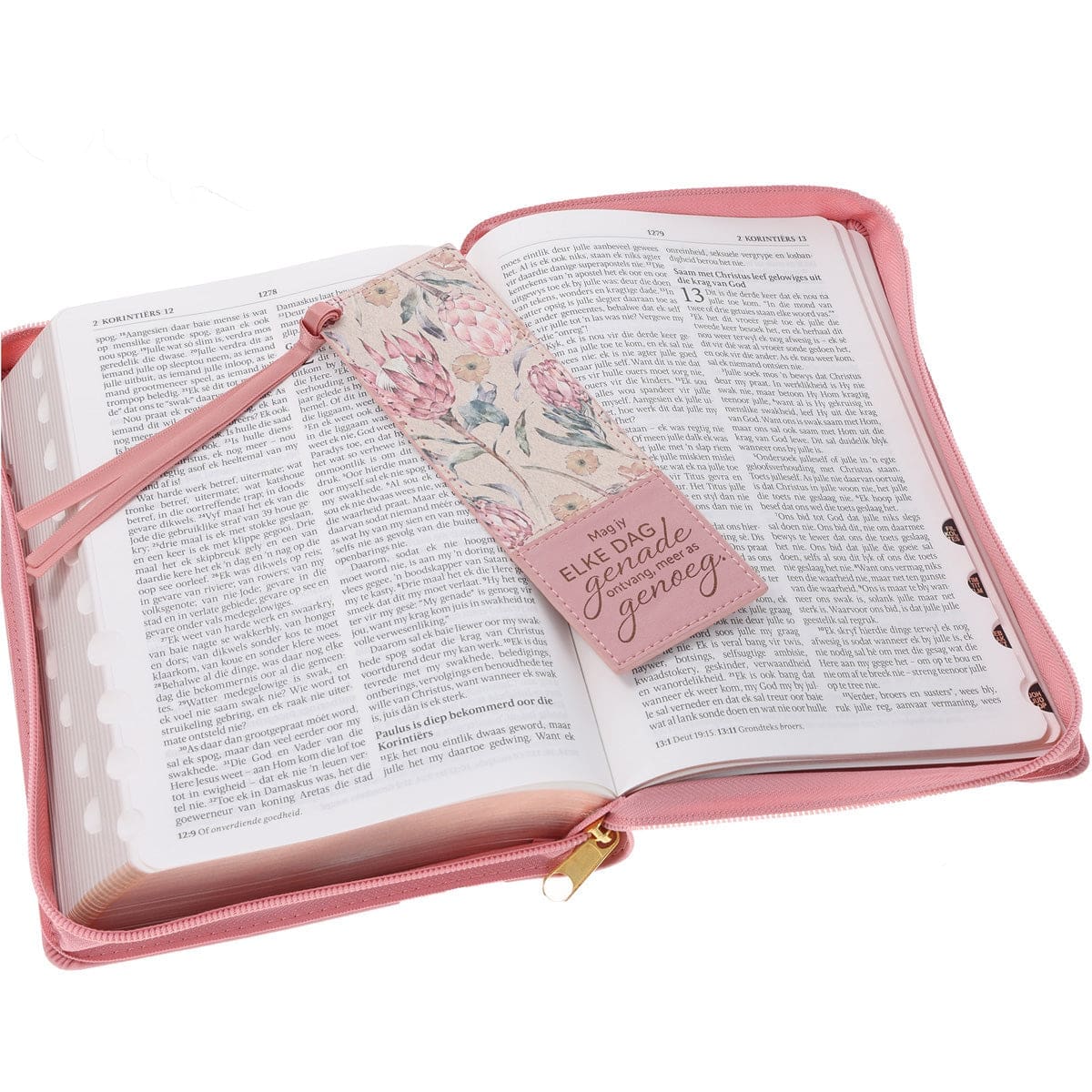 6006937176577_feature1 Mag Jy Elke Dag Genade Ontvang, Meer As Genoeg Afrikaans Faux Leather Bookmark - Image 2