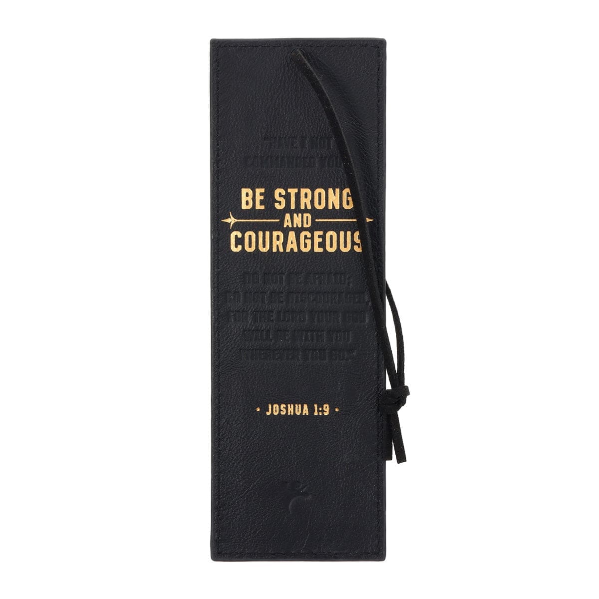 6006937176584_back Strength and Courage Genuine Leather Bookmark - Image 2