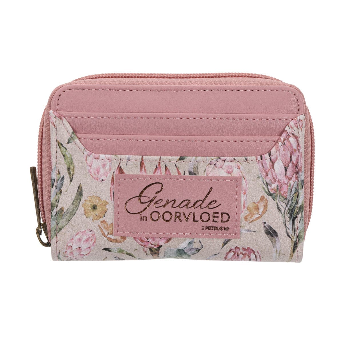 6006937176669_front Genade in Oorvloed Afrikaans Faux Leather Woman's Wallet - Image 1