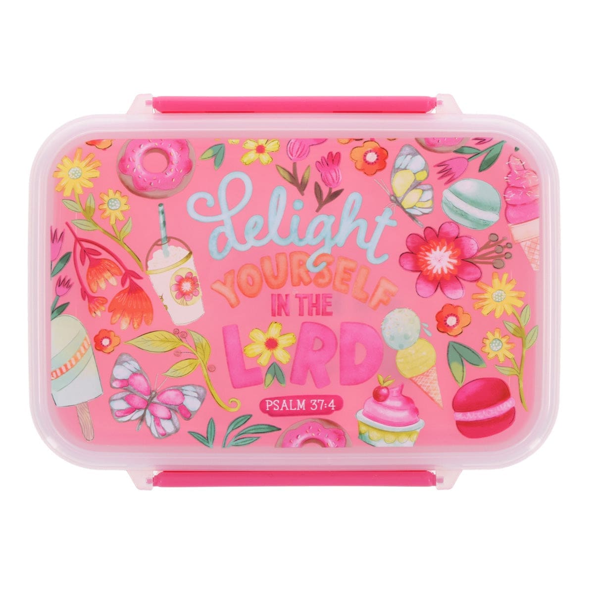6006937176768_feature1 Delight Yourself in the Lord Plastic Lunch Box - Image 1