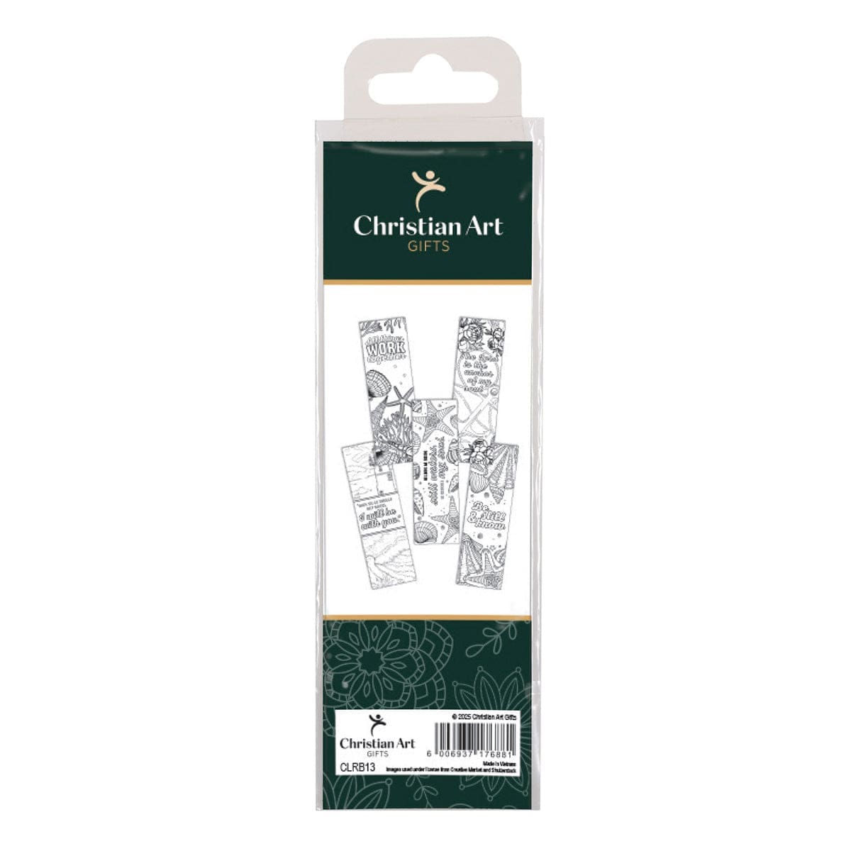 6006937176881_back He Leads Me Beside Still Waters Five-Piece Coloring Bookmark Set - Image 1