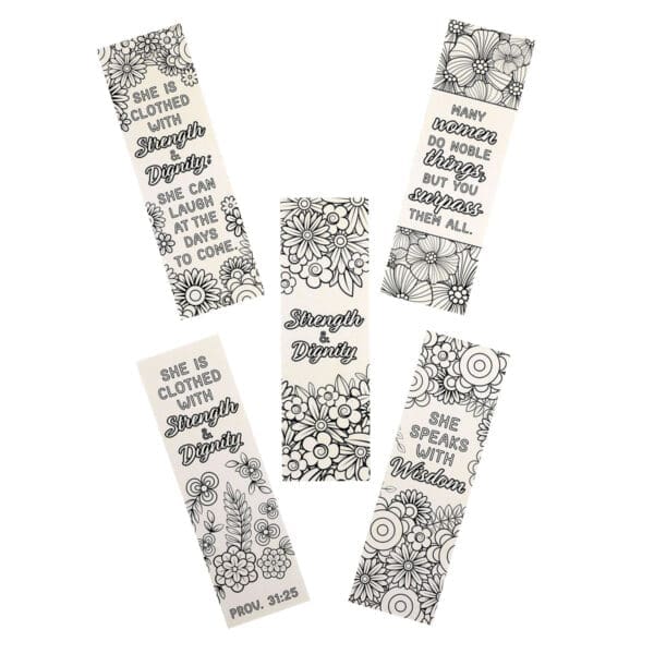 Strength and Dignity Five-Piece Coloring Bookmark Set - Image 3