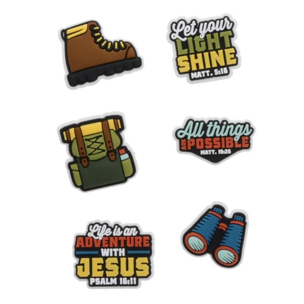 Adventure with Jesus Six-Piece Shoe Charm Set - Image 1
