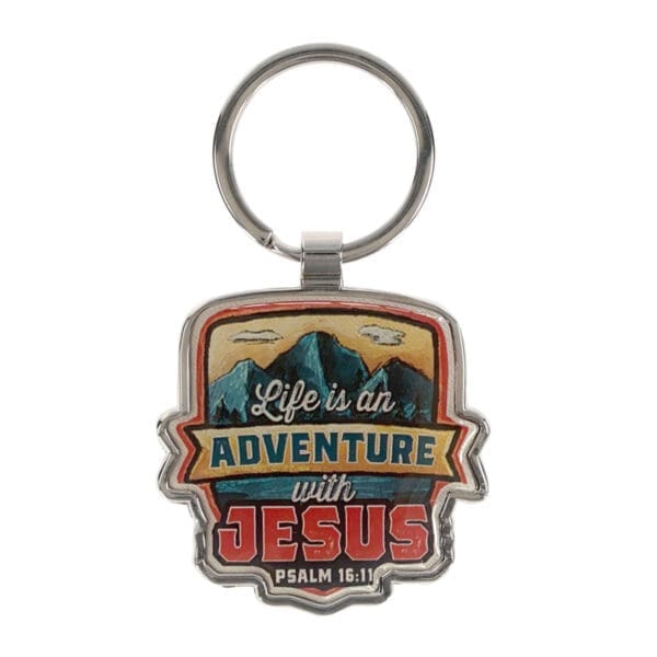 Life Is an Adventure with Jesus Epoxy Metal Key Ring - Image 1
