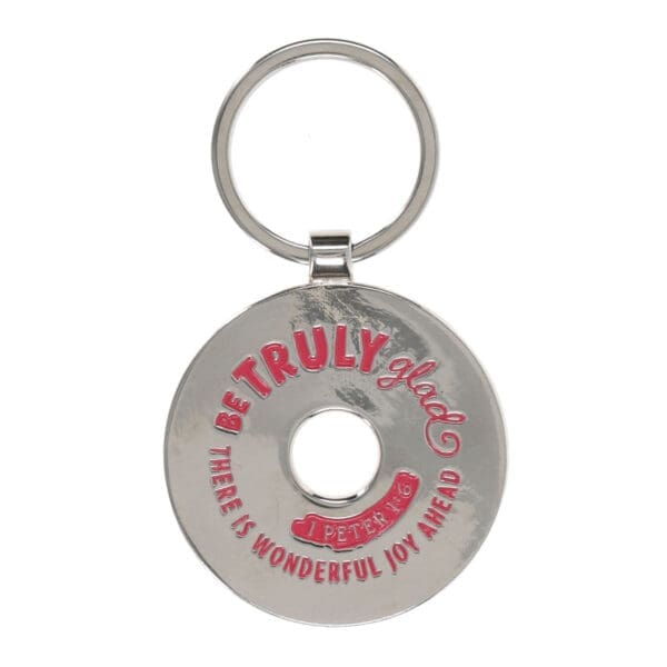 Be Truly Glad There is Wonderful Joy Ahead Epoxy Metal Key Ring - Image 2