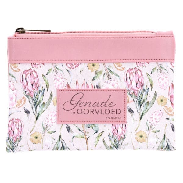 Genade in Oorvloed Fynbos Afrikaans Faux Leather Zipper Pouch - Image 1