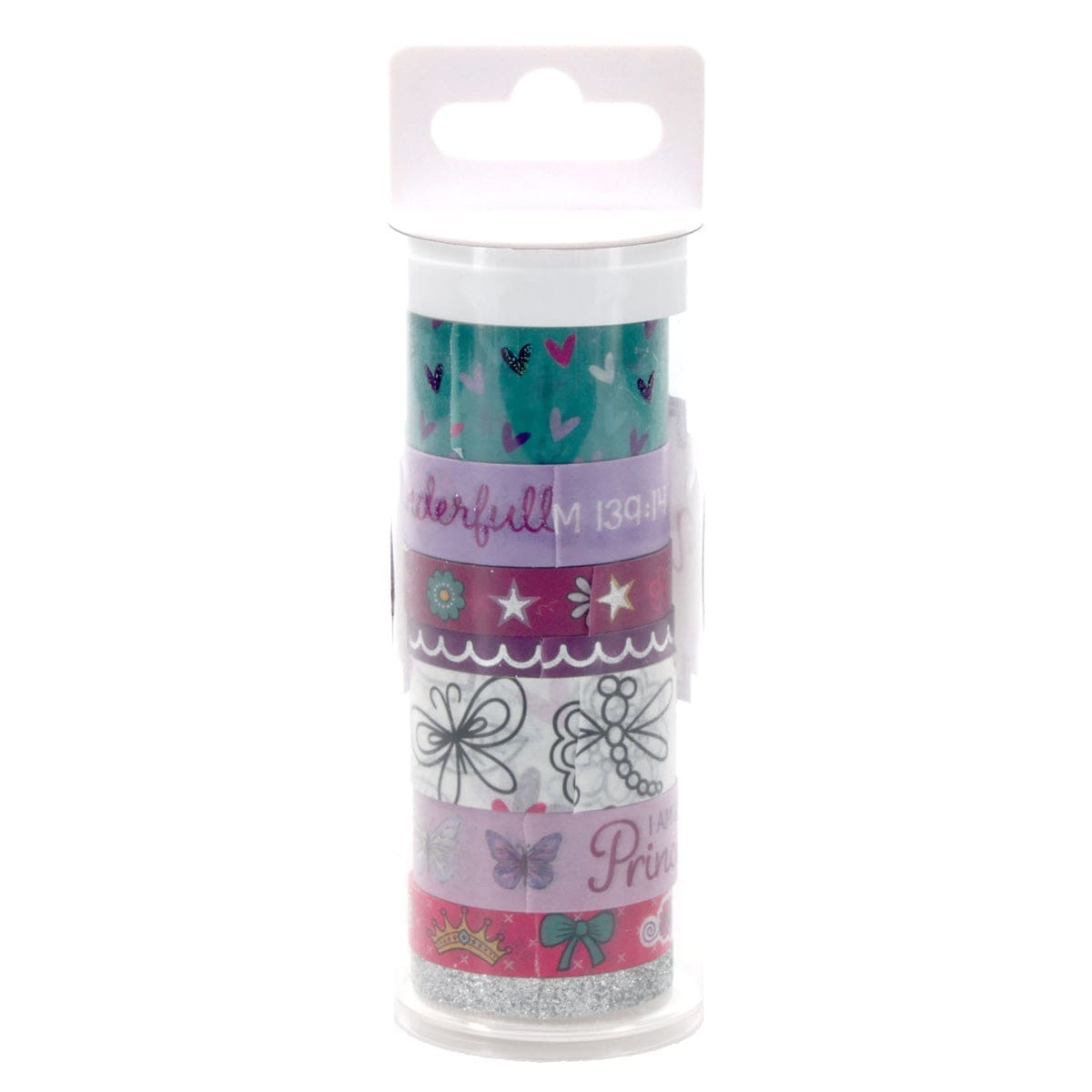 6006937177925_back I Am God's Princess Eight-Piece Washi Tape Set - Image 2